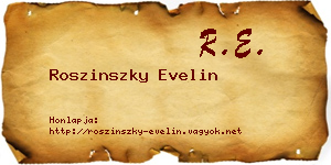 Roszinszky Evelin névjegykártya